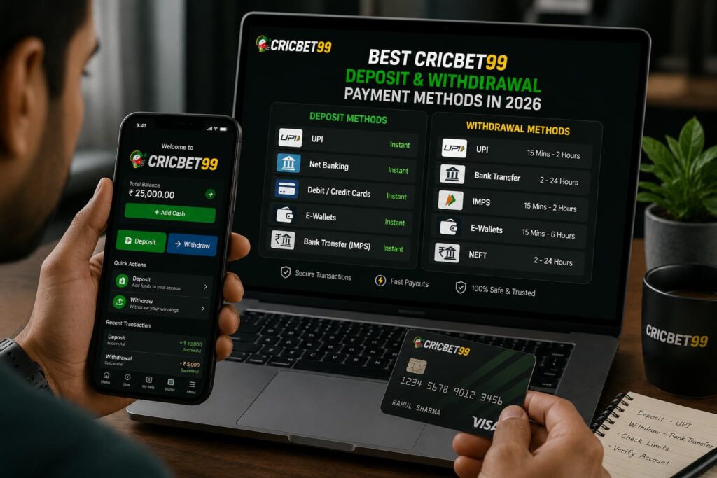 Best Cricbet99 Deposit & Withdrawal Payment Methods in 2026