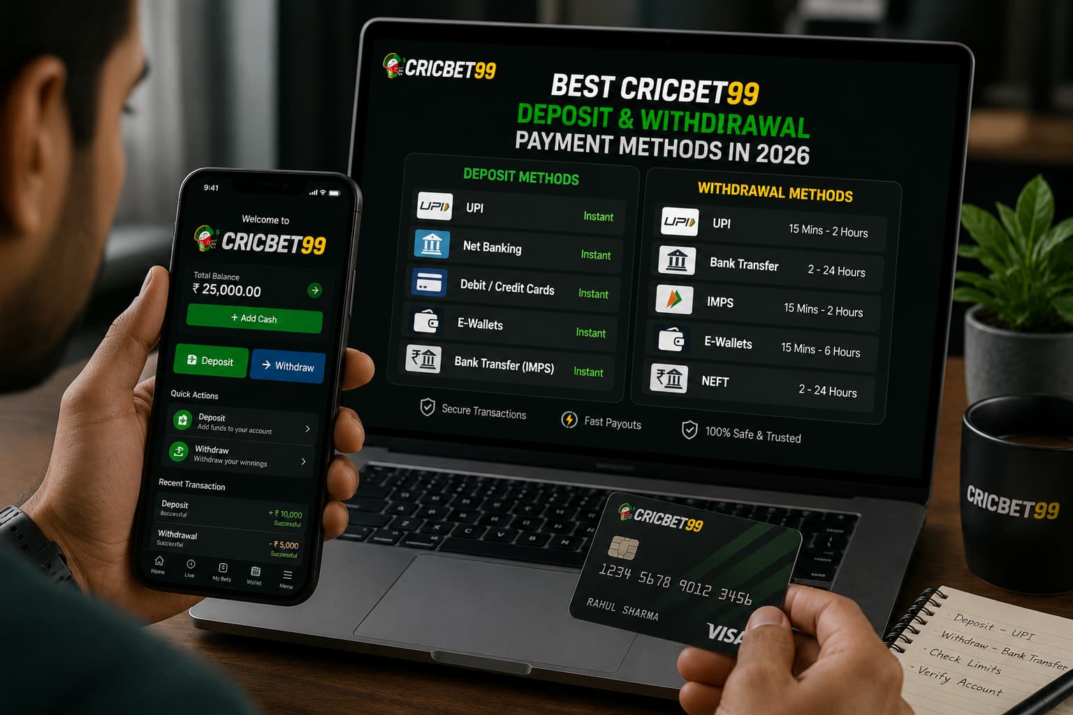 Best Cricbet99 Deposit & Withdrawal Payment Methods in 2026