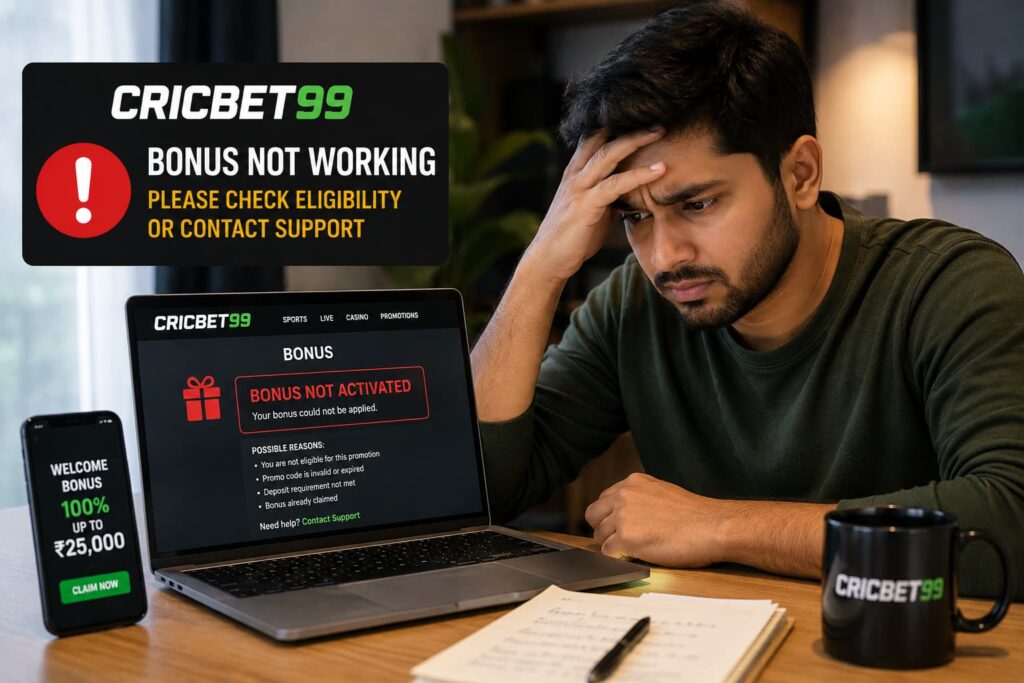 Cricbet99 Bonus Not Working Eligibility, Activation & Troubleshooting