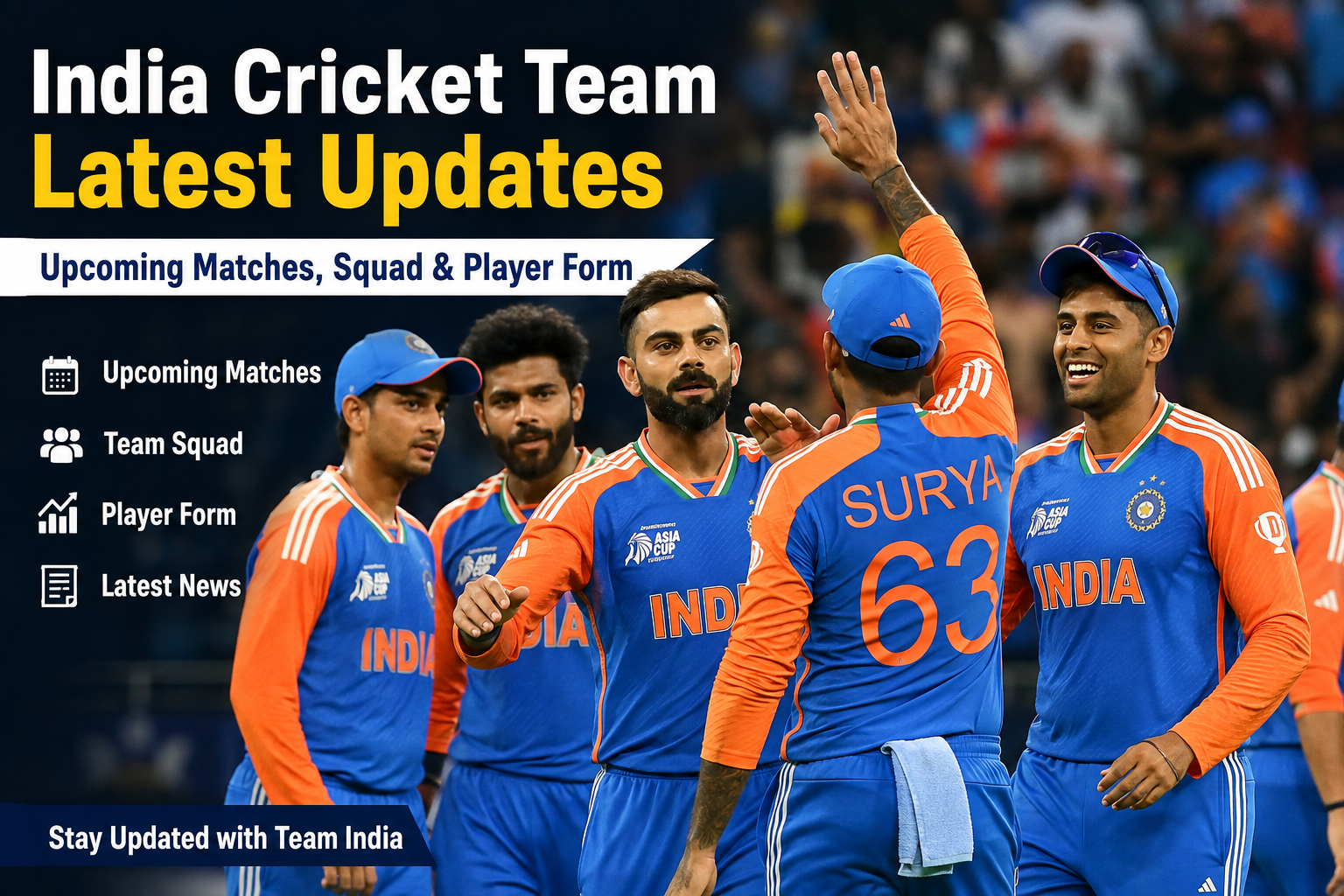 India Cricket Team Latest Updates Upcoming Matches, Squad & Player Form