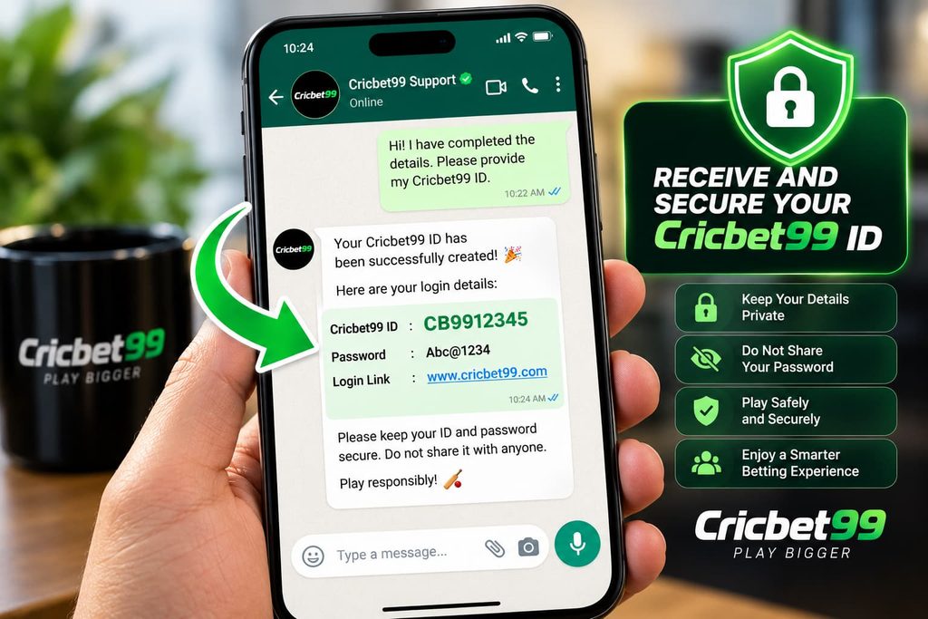 Guide showing Receive and Secure Your Cricbet99 ID